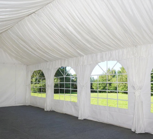White Marquee Lining and Leg Curtain Pack, 4x6m - product detail