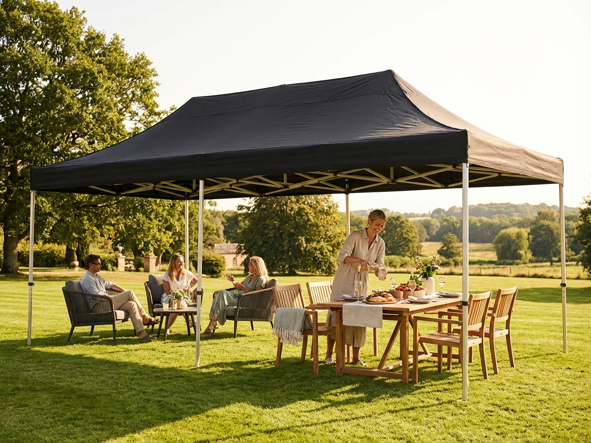 Black pop-up gazebo with aluminium frame for outdoor events - view 3