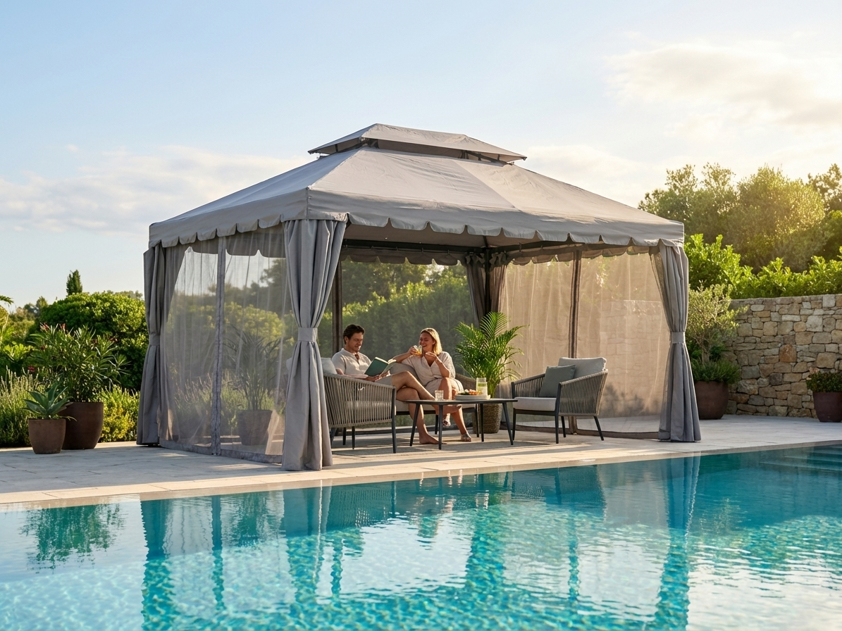 3x4 m grey gazebo suitable for outdoor events - view 3