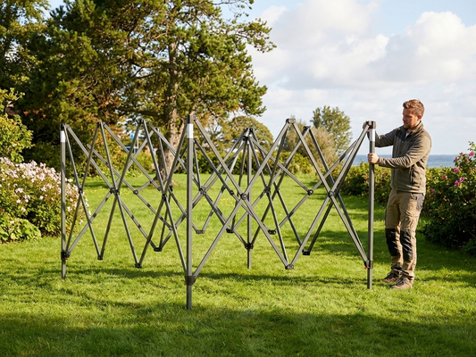 Steel gazebo frame 3x4.5m grey, powder coated for garden and events - product detail