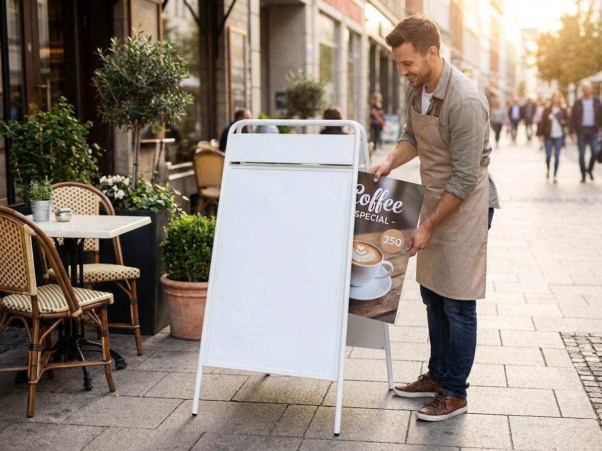 White A-board sign 68x132 cm for commercial use - view 3