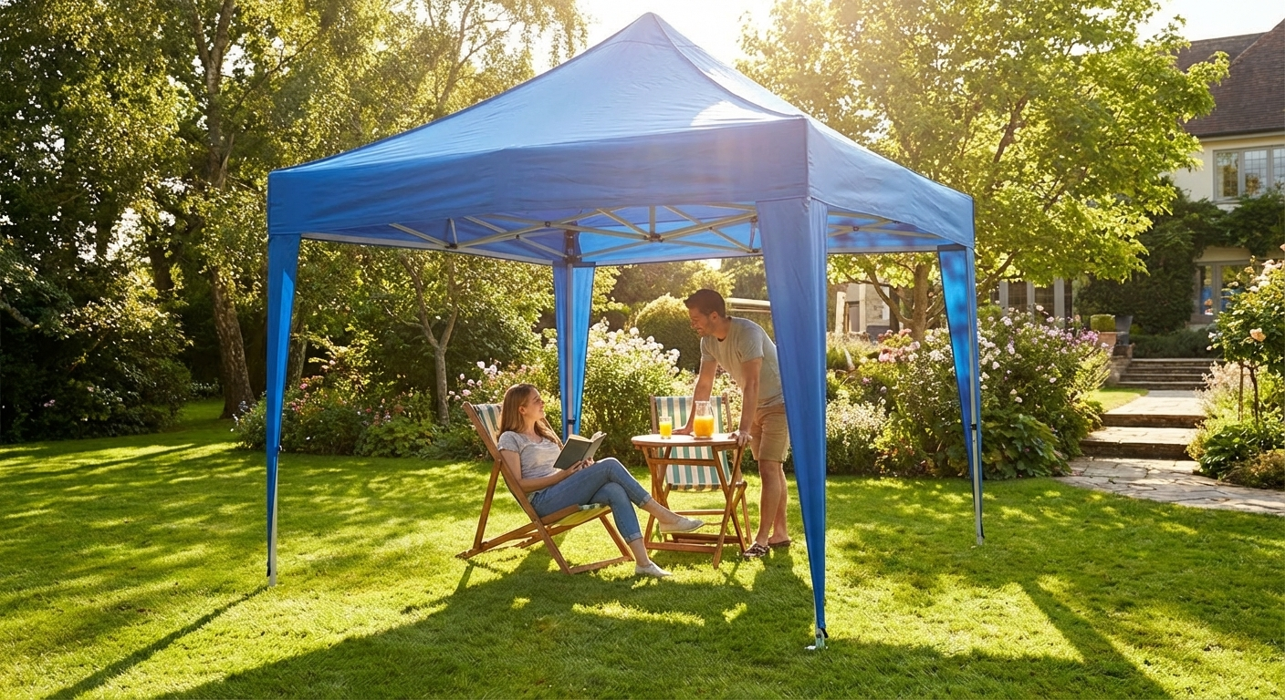 Blue pop-up gazebo with aluminium frame for outdoor events - product detail