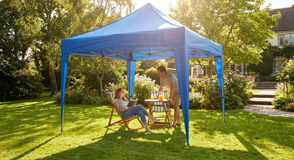 Blue pop-up gazebo with aluminium frame for outdoor events - product detail