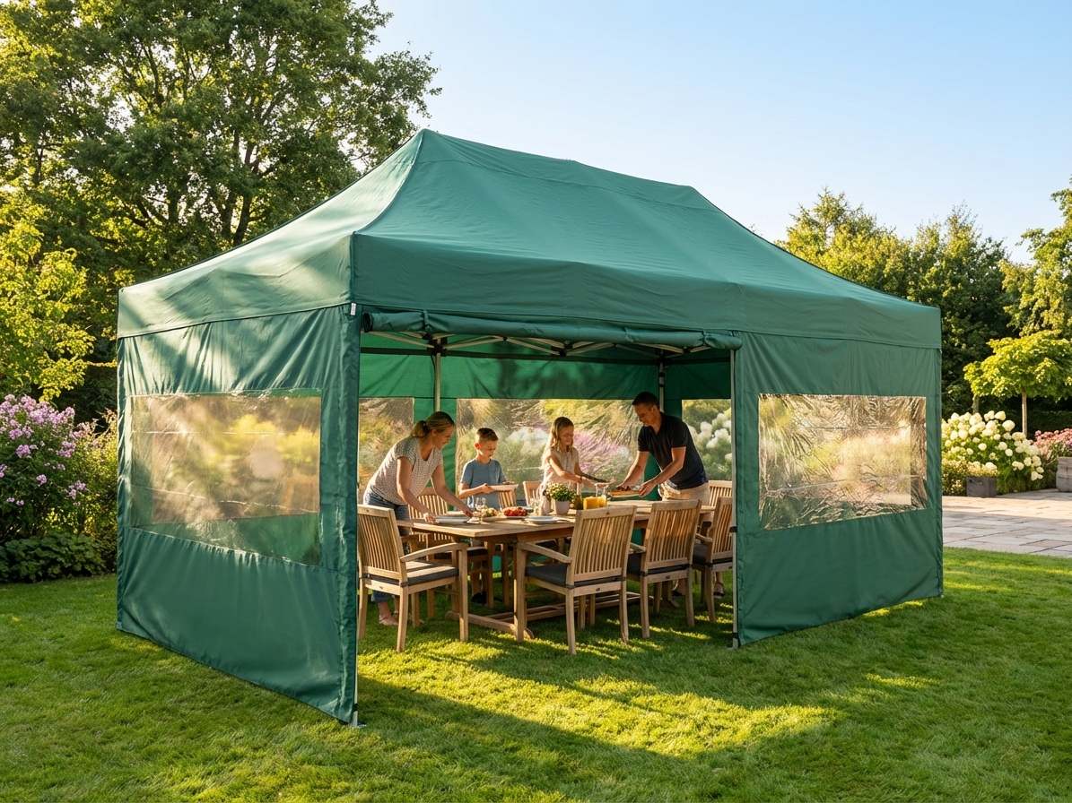 Pop Up Gazebo 4x8m Green with Aluminium Frame - product detail