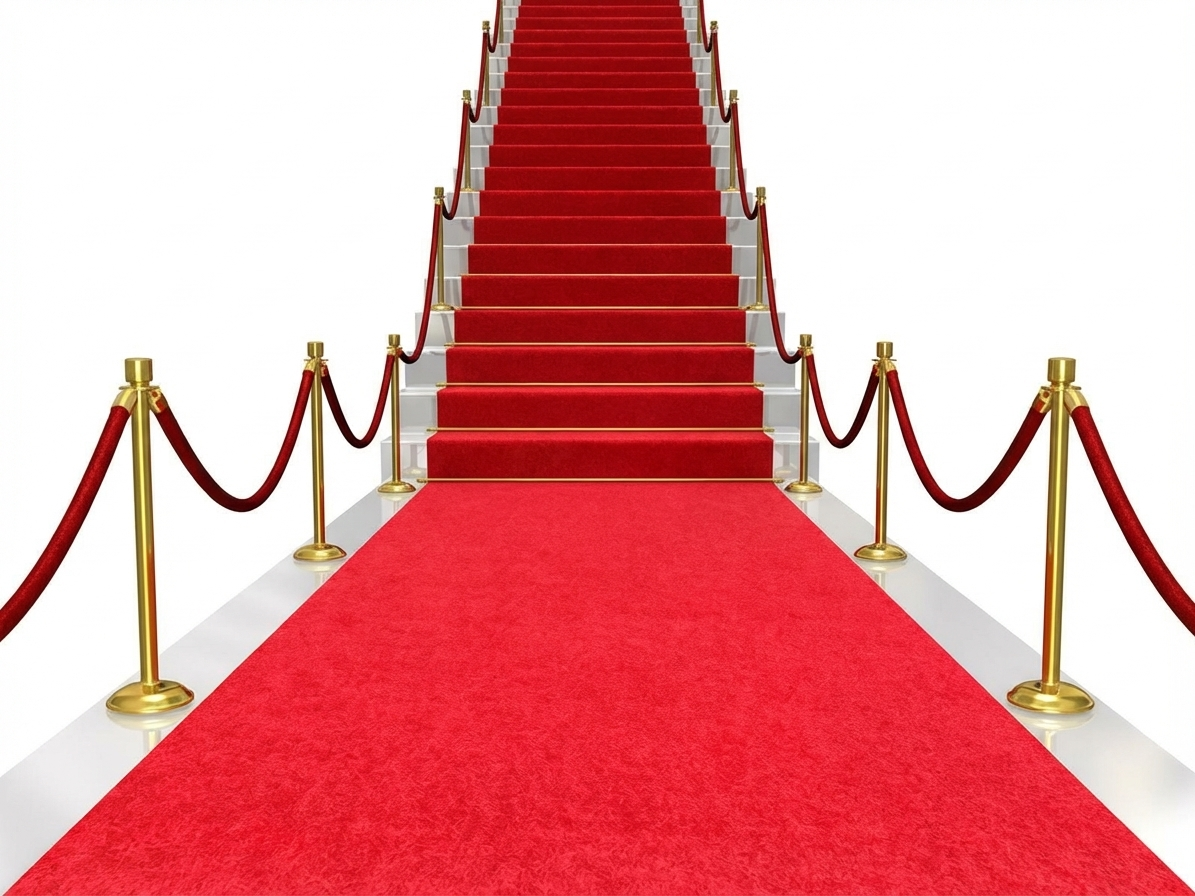Red carpet runner for events, made of polyester