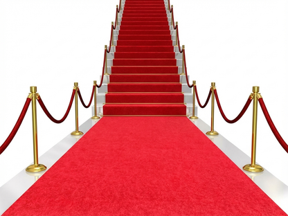 Red carpet runner for events, made of polyester