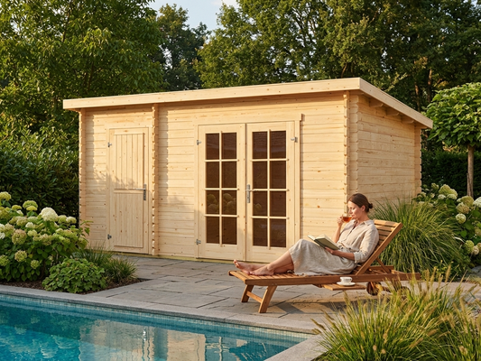 Wooden Garden Shed made of Nordic Spruce in natural colour - product detail