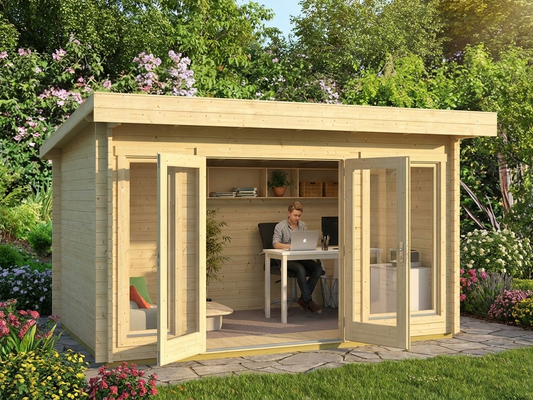 Wooden Cabin Lugano made from Nordic Spruce, ideal for garden use - product detail
