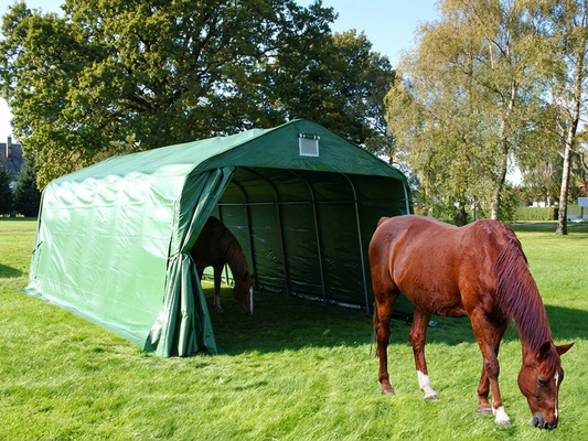 Green PVC livestock shelter for outdoor use - product detail