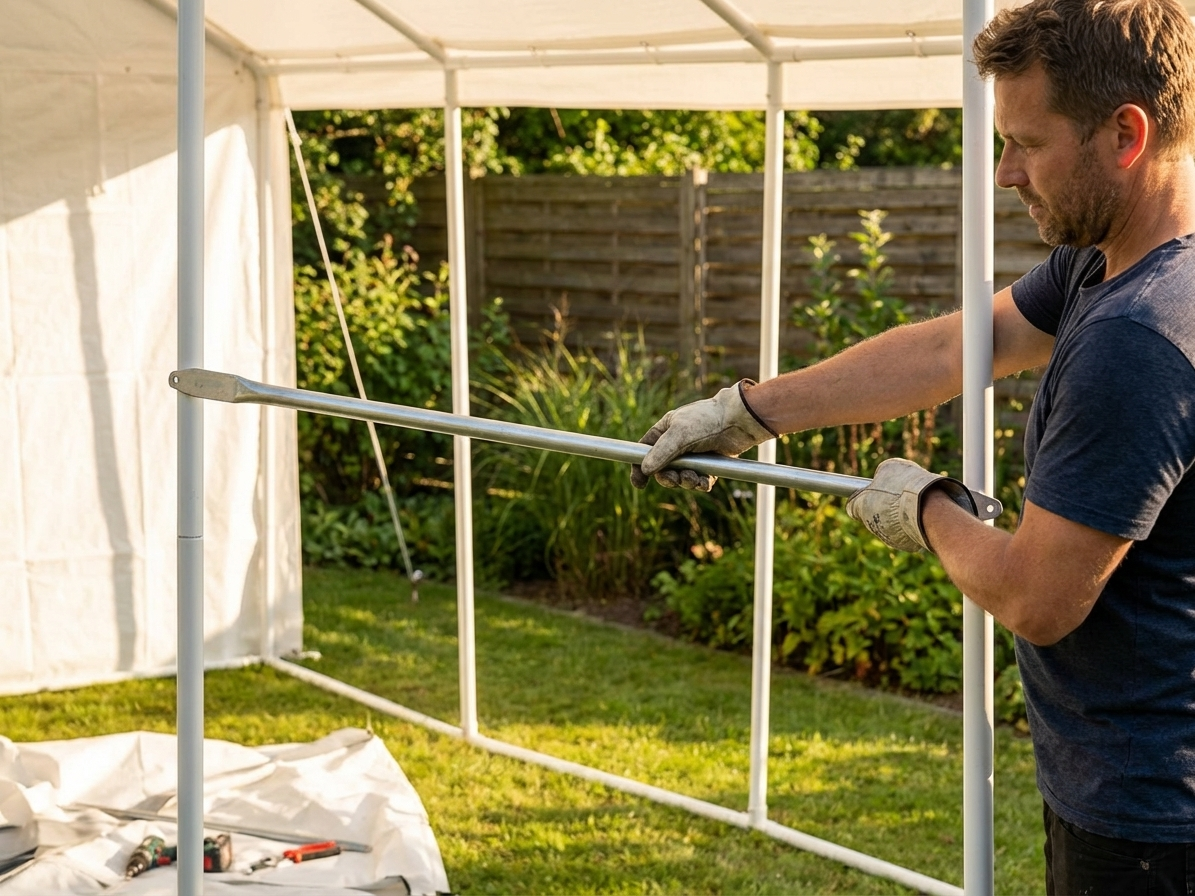 Galvanised Steel Cross Bar for Storage Tent Accessory