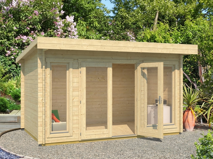 Wooden Cabin Lugano made from Nordic Spruce, ideal for garden use