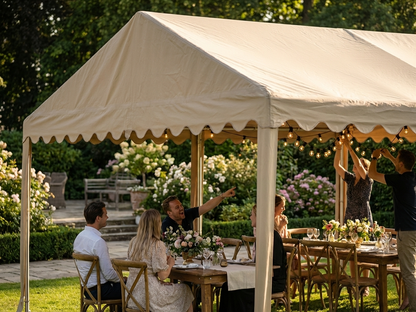 Marquee roof cover 5x8m sand PVC/Polyester waterproof - view 3
