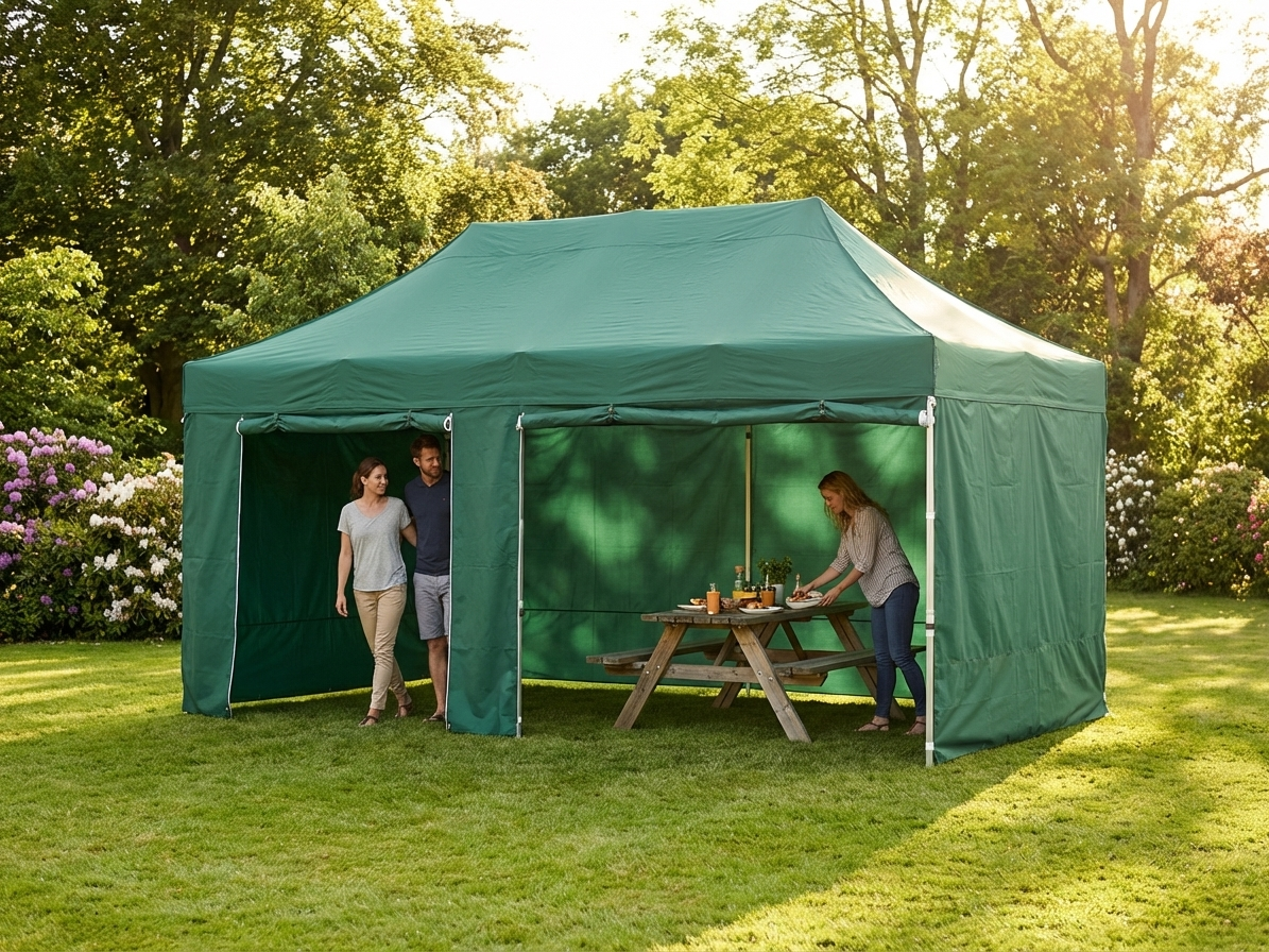 Pop up gazebo in green with aluminium frame for outdoor events - view 3