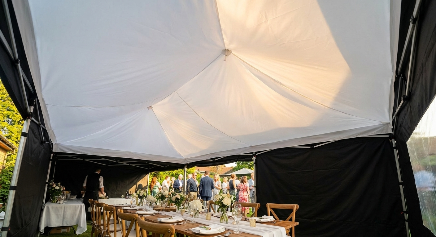White roof lining for 4x6m pop up gazebo, polyester material