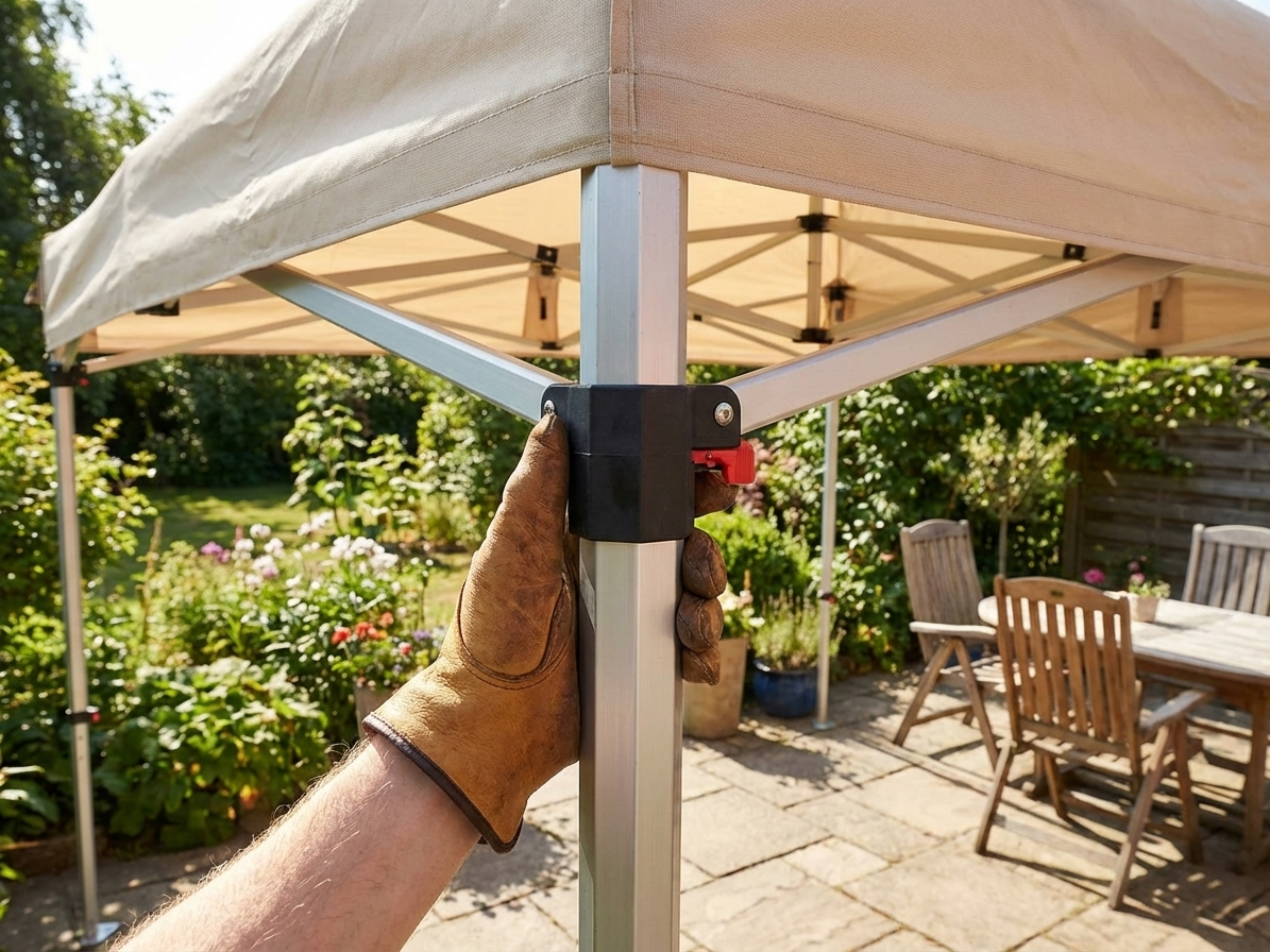Black corner leg fitting made from steel and plastic - product detail