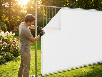 White Fence Tarpaulin for Outdoor Use - view 3