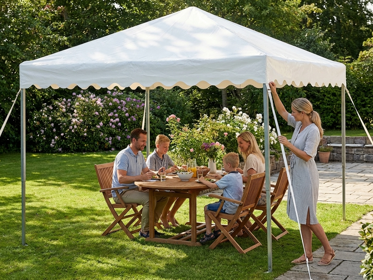 White 3x3m marquee roof cover for outdoor events