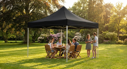 Black pop up gazebo 4x4 m with aluminium frame for outdoor use - view 3