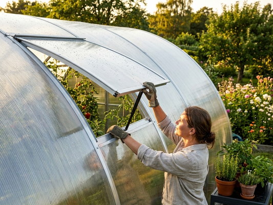 Silver ventilation window for greenhouse 100x60cm