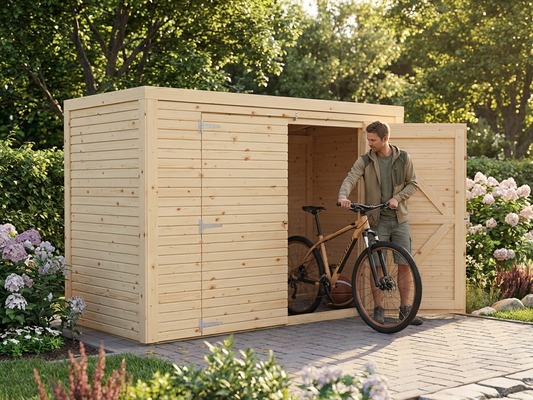 Wooden Bike Shed in Natural Finish - product detail