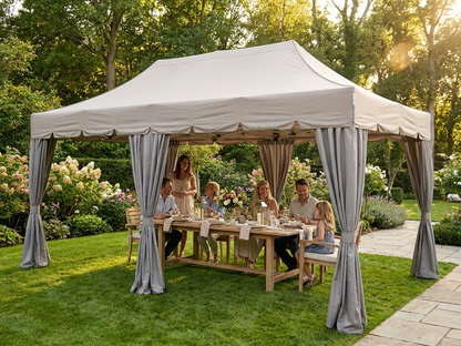 Pop up gazebo 4x6 m in latte colour with steel frame