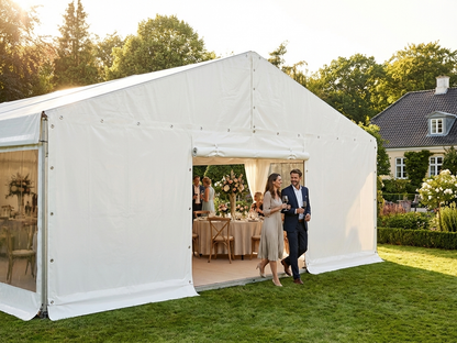 Polyethylene tarpaulin endwall, 6m white, UV and water-resistant