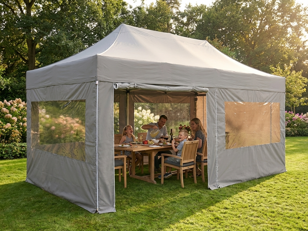 Pop Up Gazebo 4x6 m Latte with Aluminium Frame - product detail