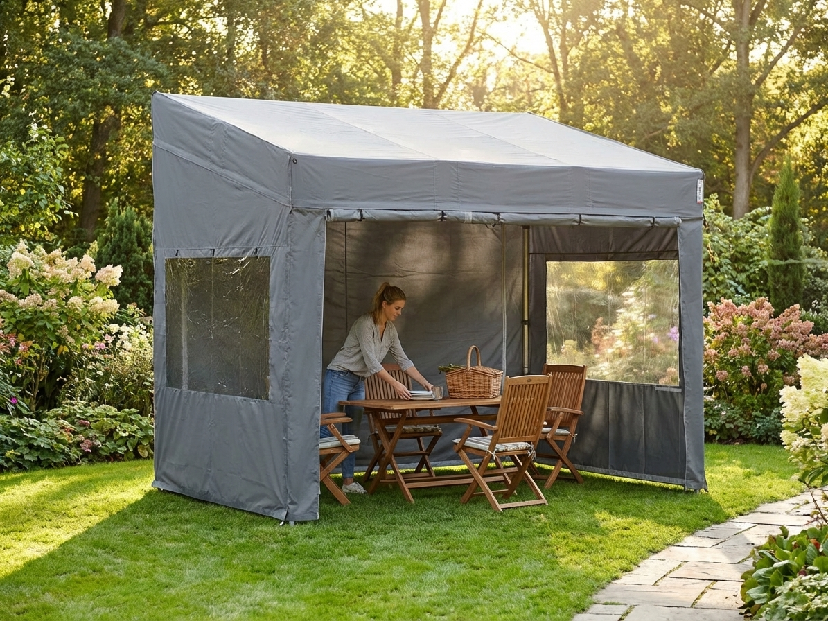 3x3 m grey pop-up gazebo with aluminium frame - product detail