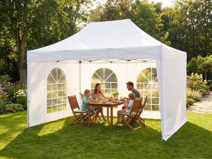 White pop-up gazebo with steel frame for outdoor use - product detail