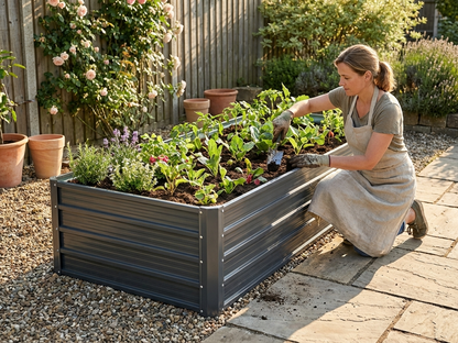 Raised garden bed made of galvanised steel in anthracite colour - product detail