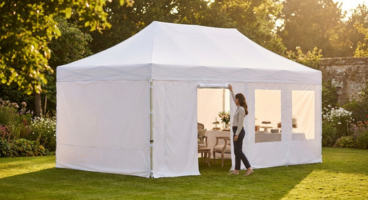Sidewall kit for pop-up gazebo, white, 4x4m polyester