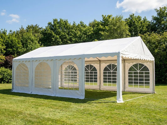 White PVC Marquee 4x8m with Galvanised Steel Frame for Outdoor Events