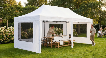 Pop Up Gazebo 3x6 m White with Steel Frame for Outdoor Events - product detail