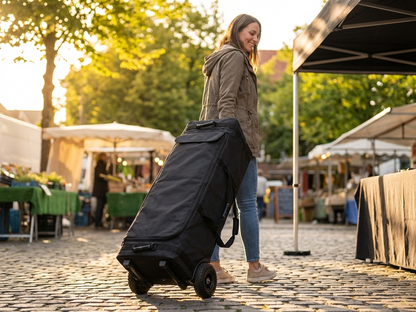 Black carry bag with wheels for easy transport, 2.5x2.5 m size - view 3