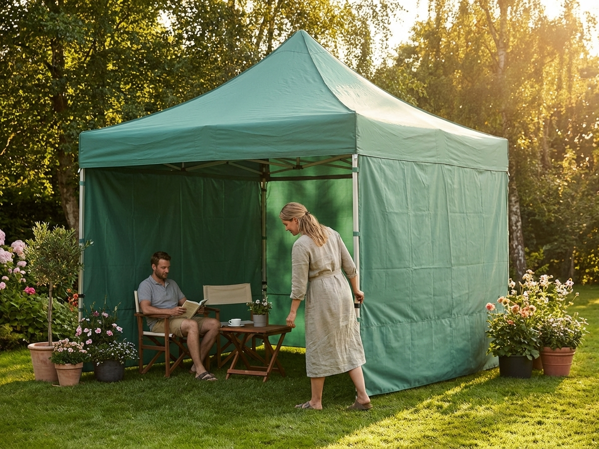 Green sidewall for FleXtents, 3m width, polyester with PVC backing - product detail