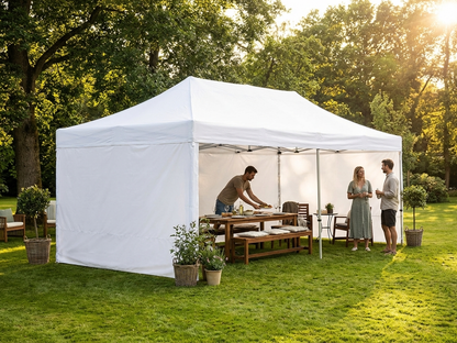 Pop Up Gazebo 4x8m White with Aluminium Frame - view 3