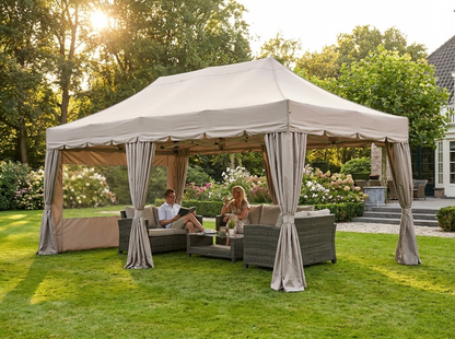 Pop up gazebo in latte colour with aluminium frame for outdoor events - view 3
