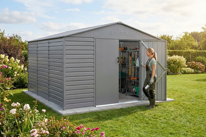 Aluminium grey garden shed for domestic use - product detail