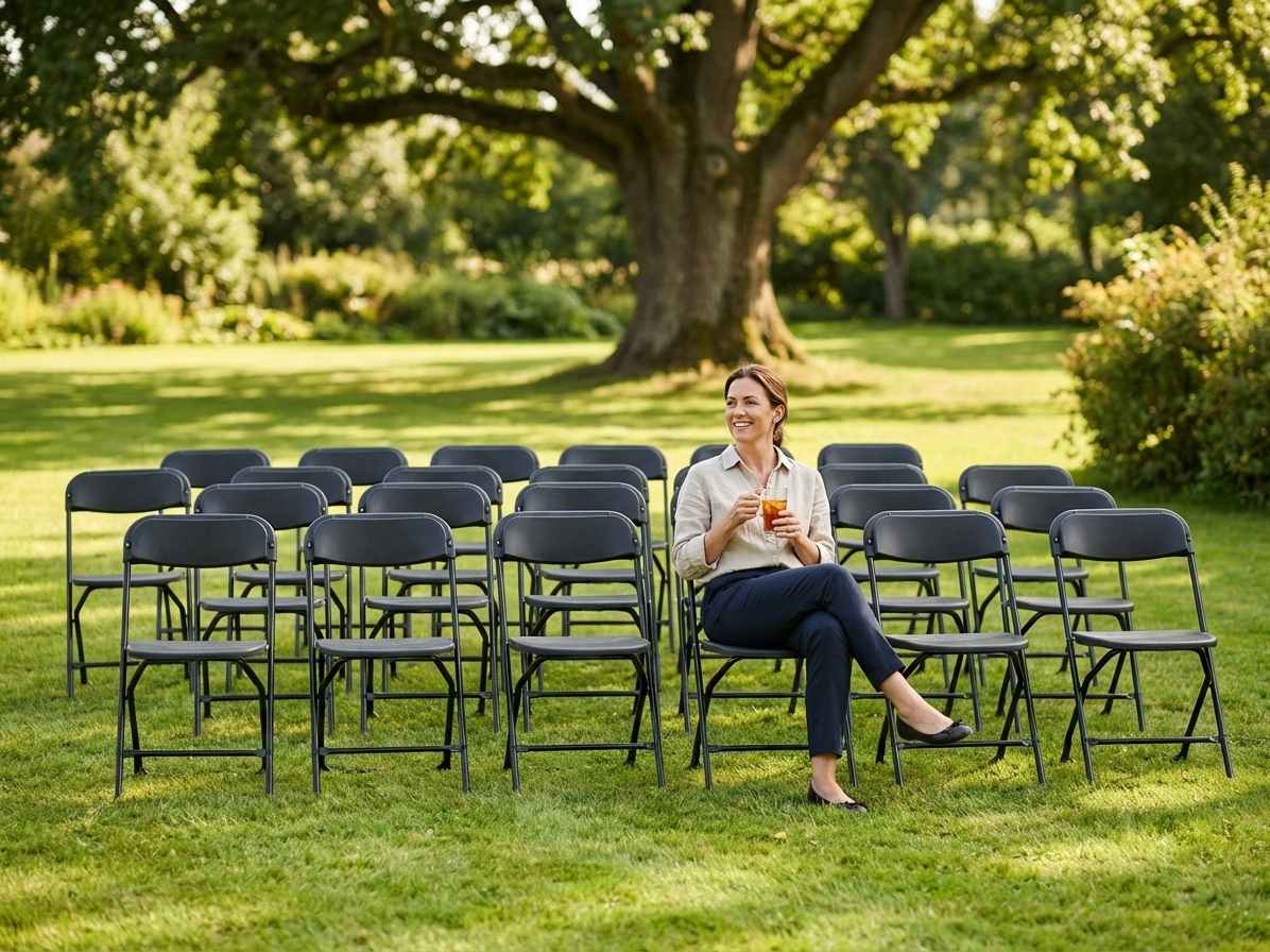 Black folding chair made of polypropylene and steel, 44x44x80 cm - product detail