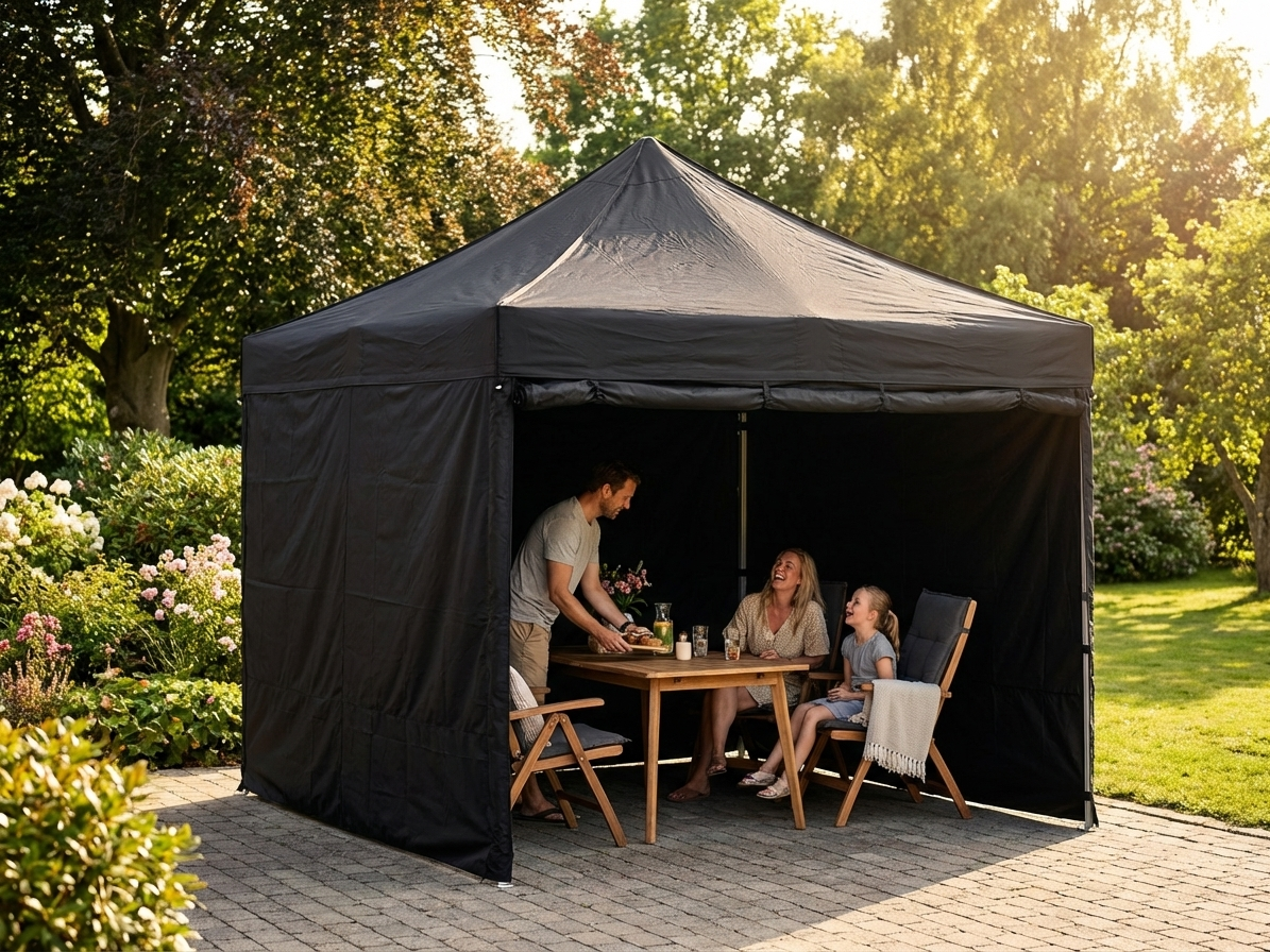Black pop-up gazebo with aluminium frame for outdoor events - view 3