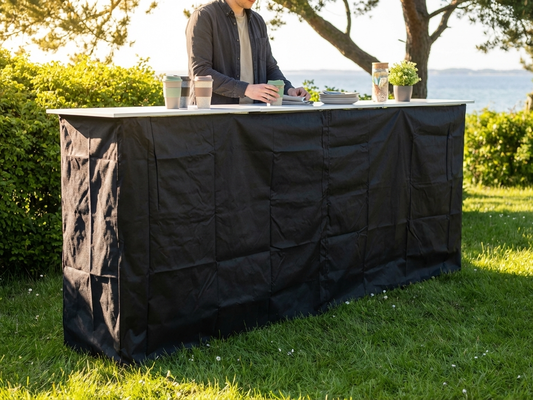 Black side panel for event tents made from polyester PVC