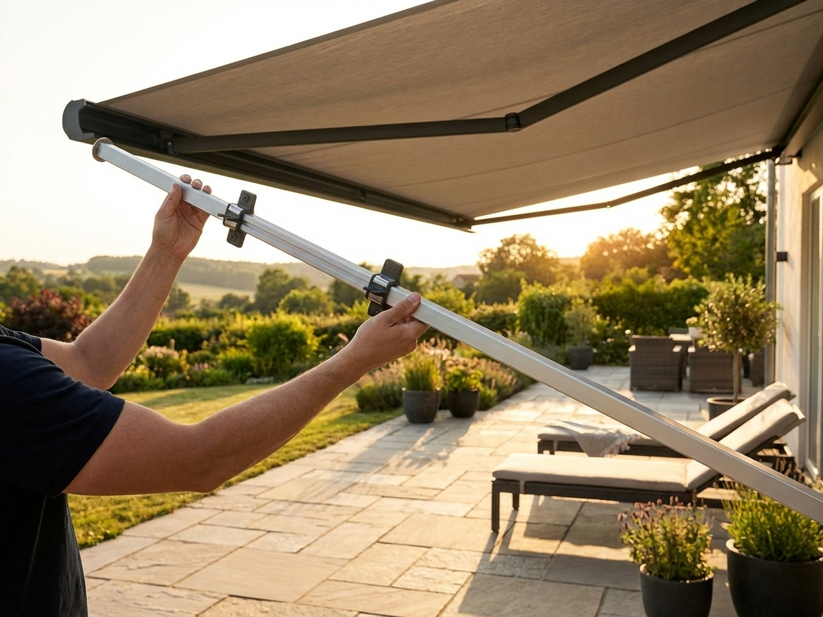 Silver roof support pole for domestic use, 1.55 m length - product detail
