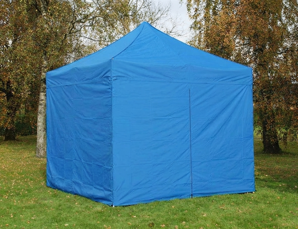 Blue gazebo sidewall kit made of durable polyester with PVC backing - product detail