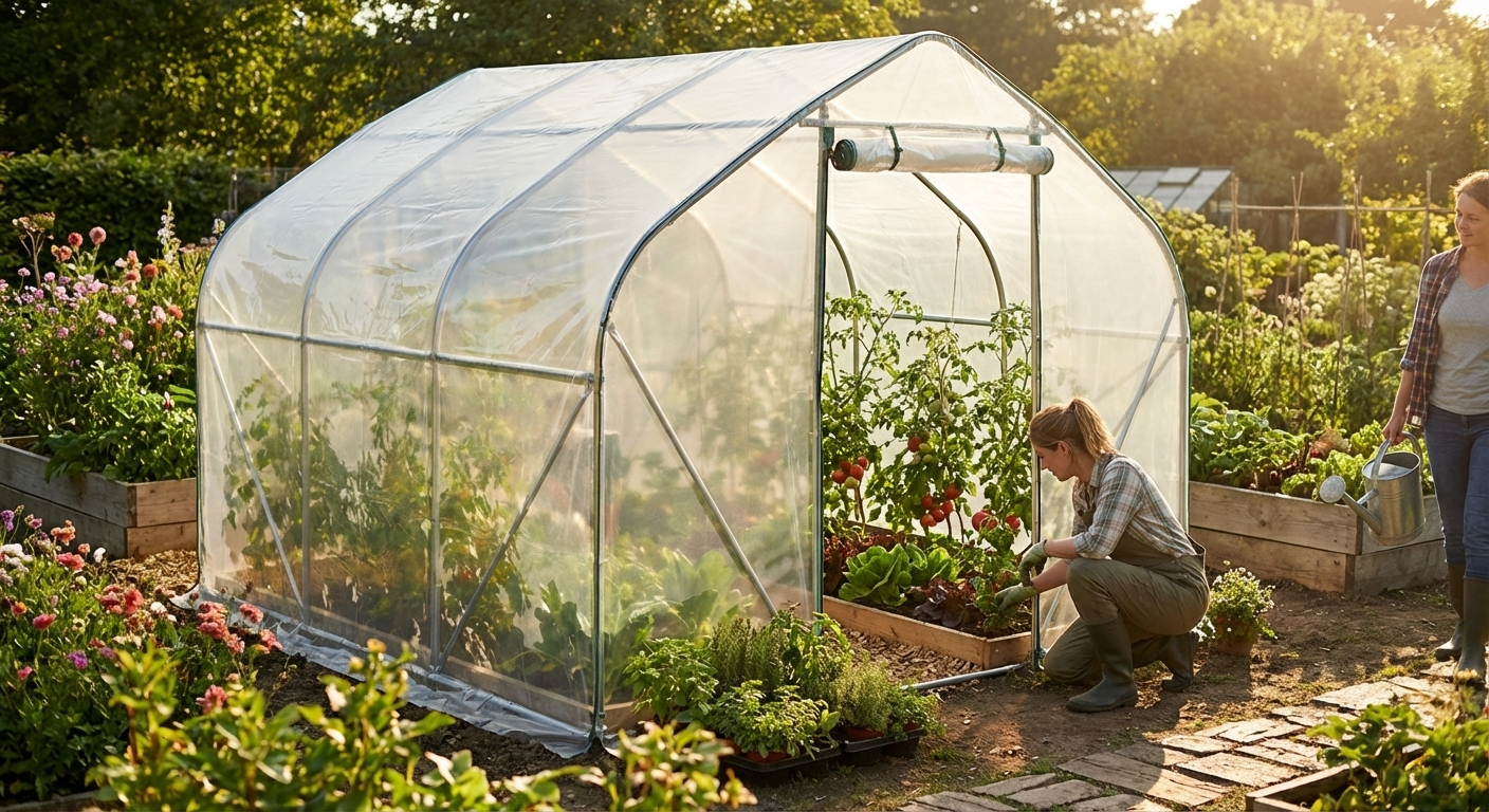 Polytunnel Cover 2x3x2m Transparent 180 Micron Foil - view 3