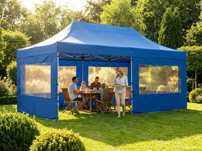 Blue pop-up gazebo 4x8m with aluminium frame for commercial use - view 3