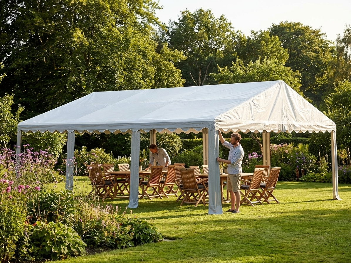Marquee roof cover 5x8m white grey PVC for outdoor events - product detail