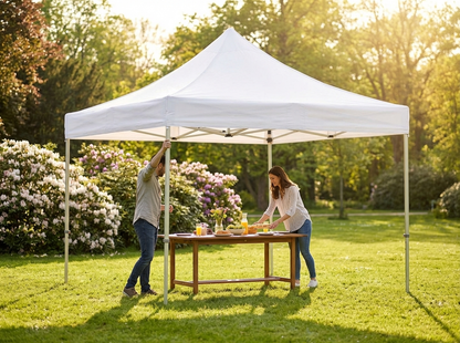 White pop-up gazebo with aluminium frame for outdoor events - view 3