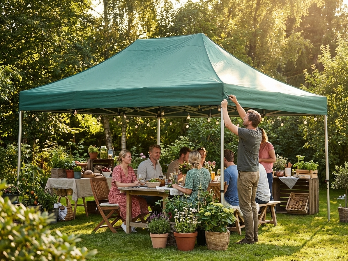Green gazebo roof cover 4x6m for outdoor events - product detail