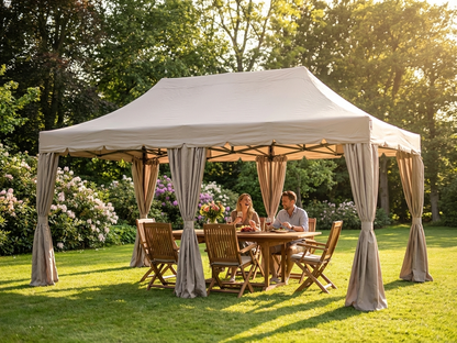 Pop up gazebo 4x6 m in latte colour with steel frame - product detail