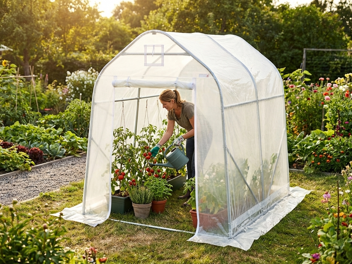 Polytunnel Greenhouse 2x2x2 m with transparent cover - view 3